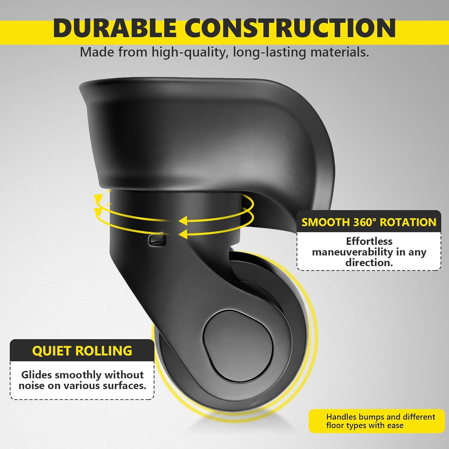 Luggage Wheels Replacement for Suitcase, Replacement Luggage Wheel Repair Suitcase Wheels (H041-S-4-a-set)