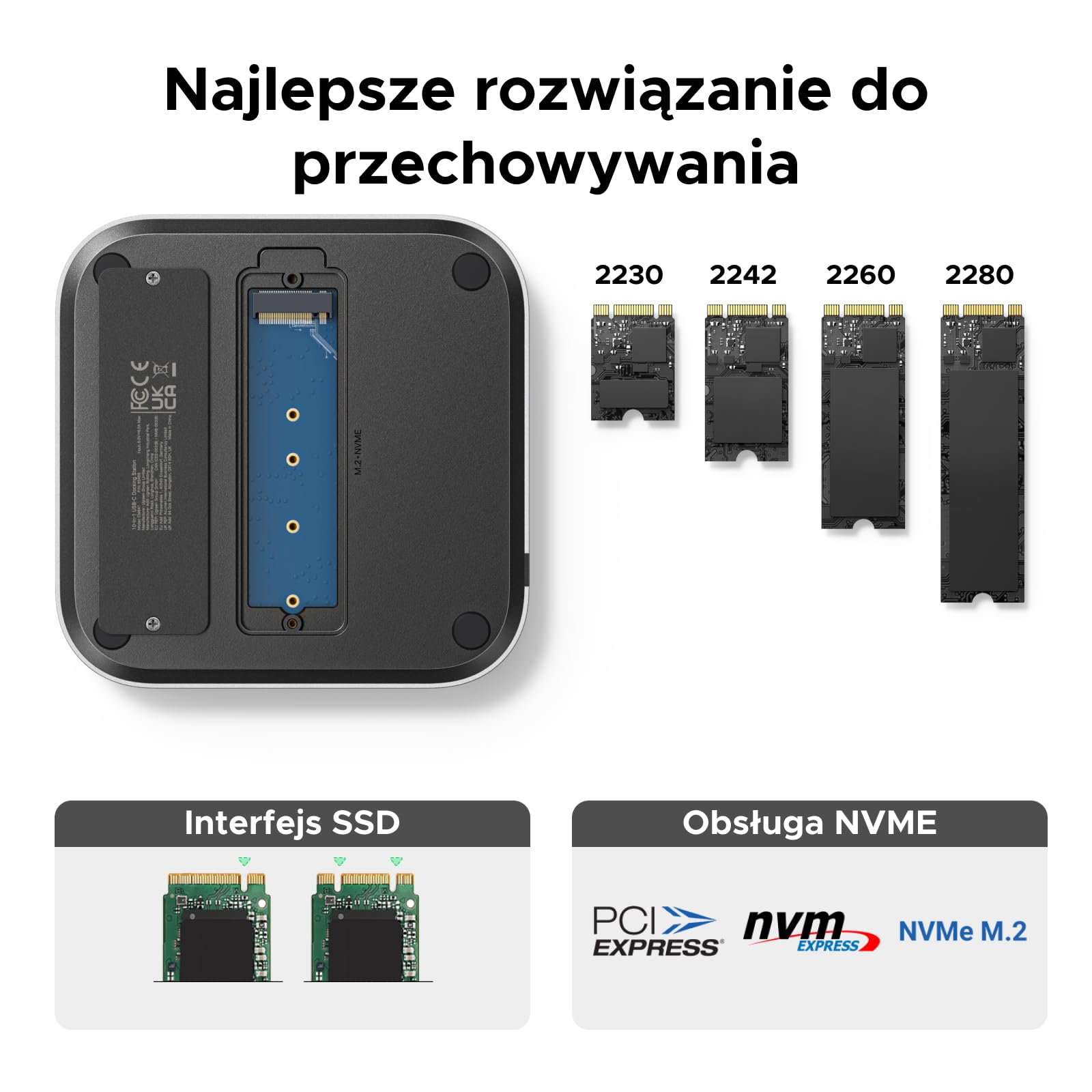 UGREEN Mac Mini M4 dok z 4K DisplayPort do konfiguracji z dwoma monitorami, portami USB 10 Gb/s, dyskiem SSD M.2 NVMe, czytnikiem kart SD/TF i gniazdem audio 3,5 mm Kompatybilny z Mac Mini M4/M4 Pro