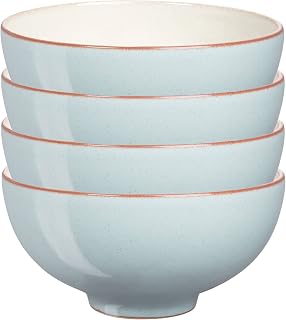 Heritage Pavilion Set of 4 Rice Bowls - 16oz Everyday Cereal, Soup, Dessert Bowls - Dishwasher Safe & Microwave Safe - Ceramic Stoneware Tableware - Scratch & Chip Resistant