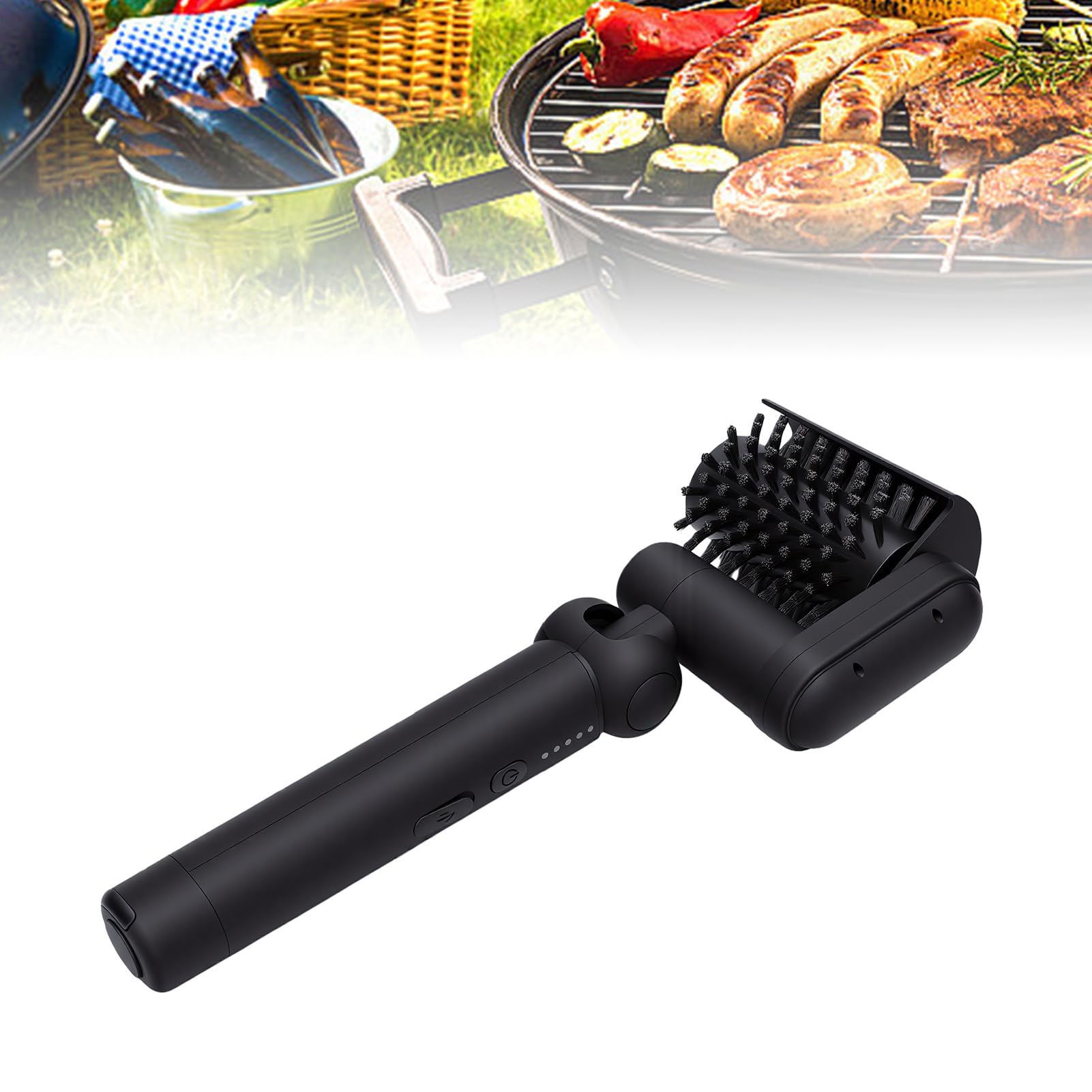 Haofy Cepillo Eléctrico Plegable para Parrilla Recargable con Kit de Limpieza para Barbacoa