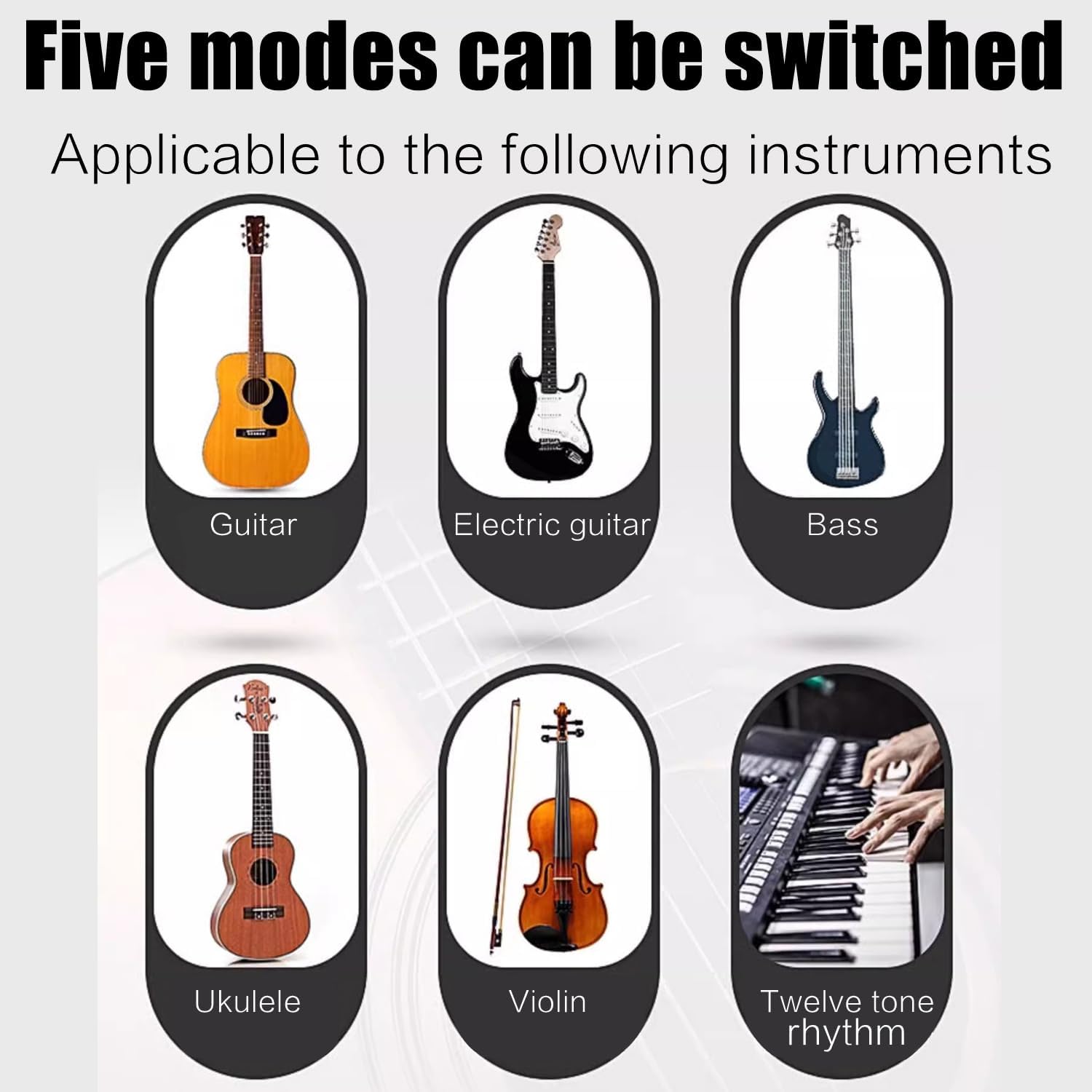 Ulumac Aroma AT-10A Tuner display rotating 360 degrees on a guitar headstock.