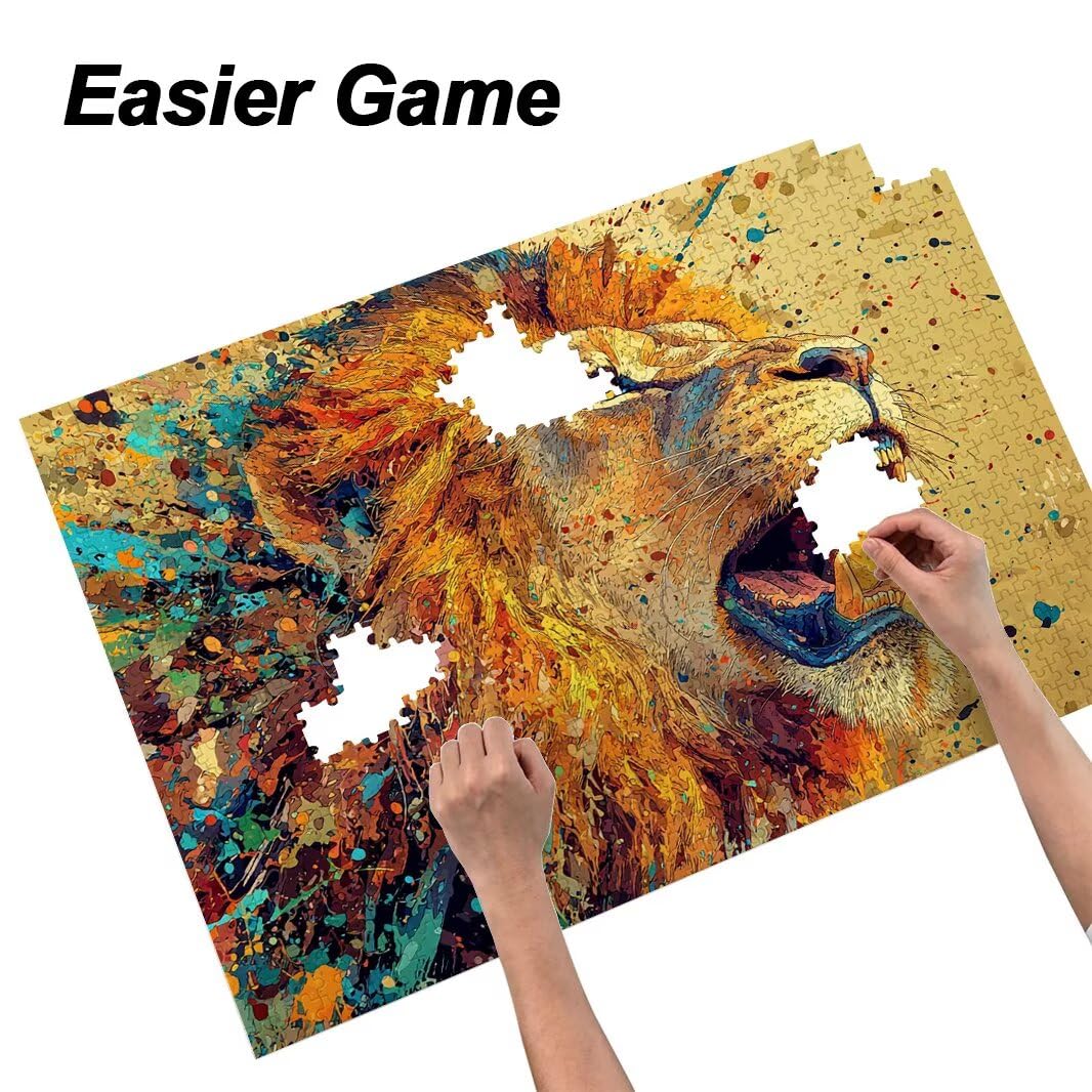 Puzzle Leone, Puzzle 1000 Pezzi Arte per Adulti, Regalo Uomo e Donna -4773