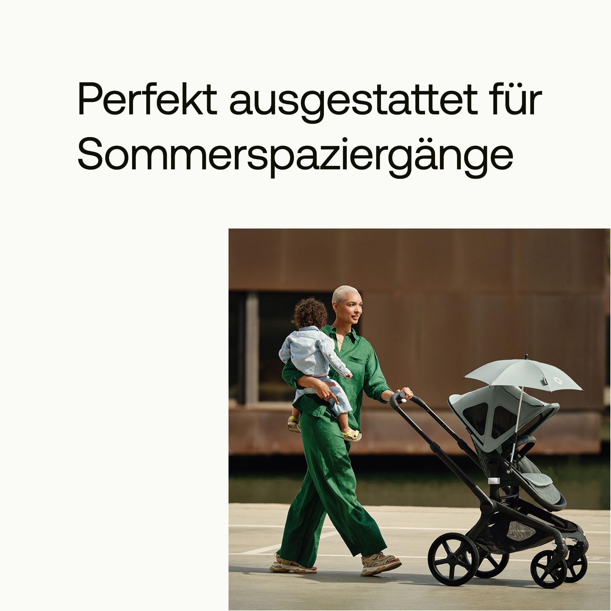 Bugaboo Sommer Accessoire Set: Duo-Komfort Sitzauflage für vier Jahreszeiten und Sonnenschirm+, kompatibel mit allen Bugaboo Modellen, für optimalen Schutz gegen Sonnenstrahlen, Midight Black