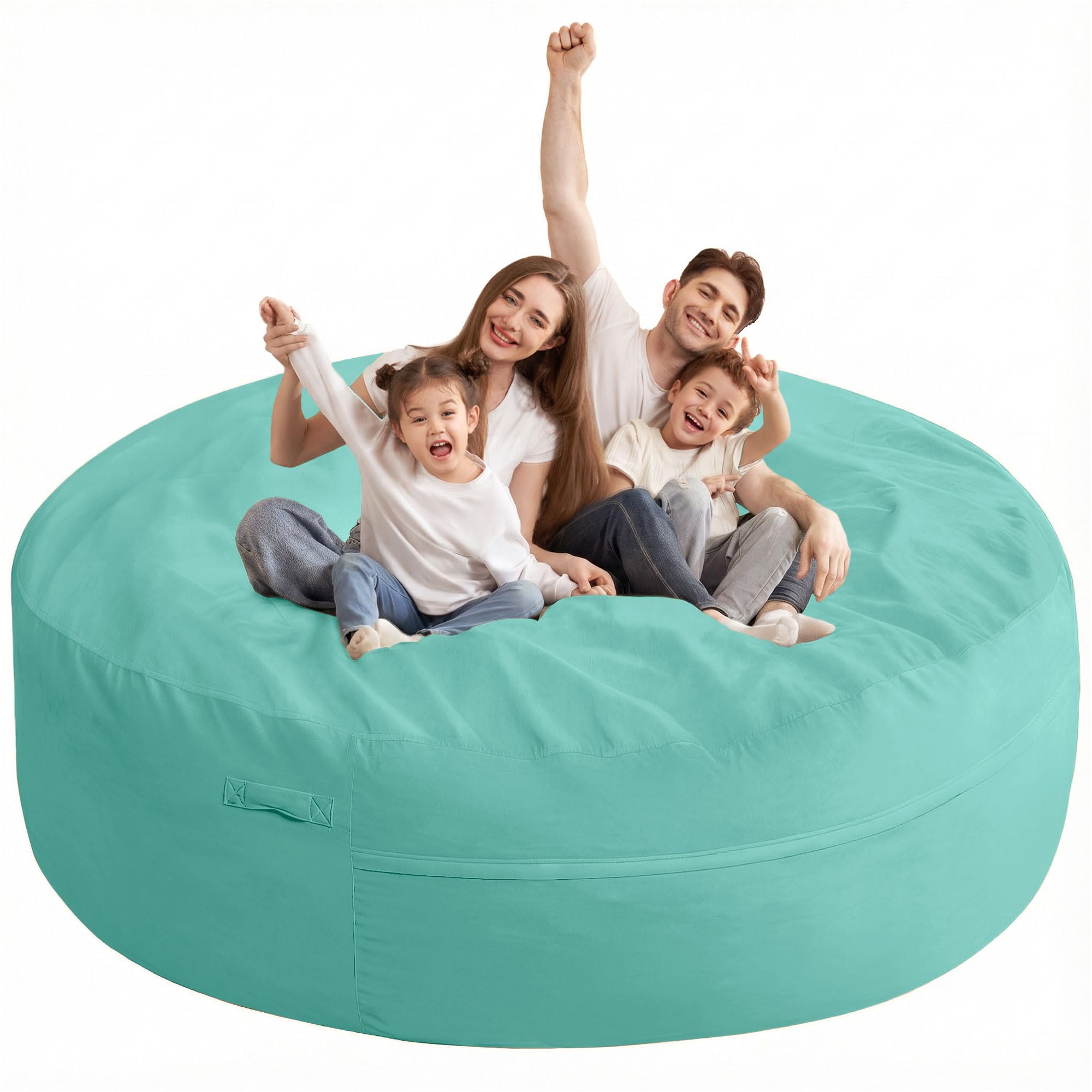 HABUTWAY XX-Large Bean Bag Chair: Giant 7' Memory Foam Furniture Bean Bag Chairs for Adults with Microfiber Cover 7Ft(Aqua Ombre)