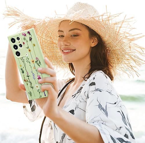 Vista 53 de ZTOFERA Funda protectora delgada para Samsung Galaxy S21 FE 5G, bonito diseño de flores para niñas y mujeres, funda protectora delgada para Galaxy