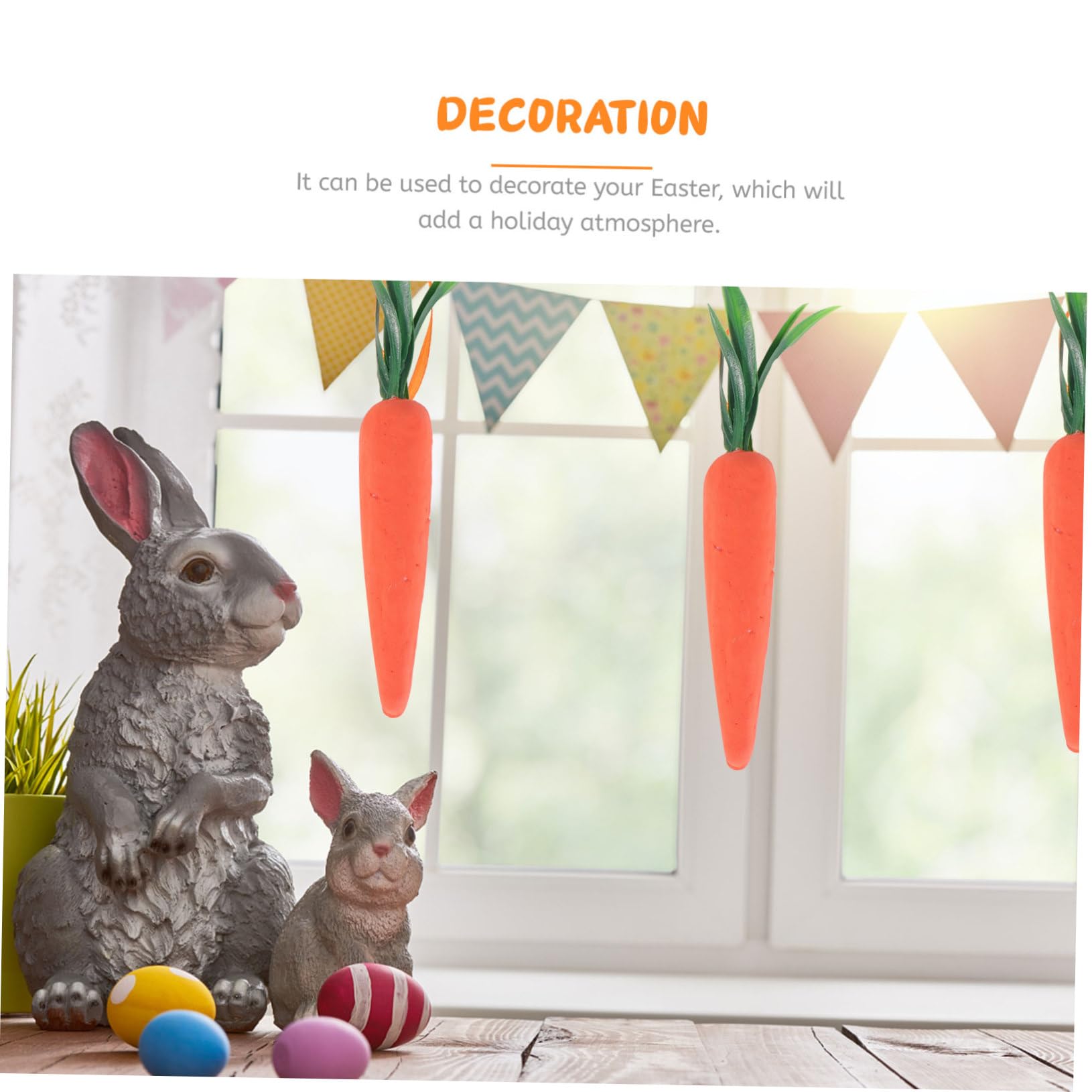 RORPOIR 12pièces Décorations De Pâques Carottes Simulées Mousse pour Fête Accessoires Suspendus Créatifs pour Printemps Et Événements Festifs