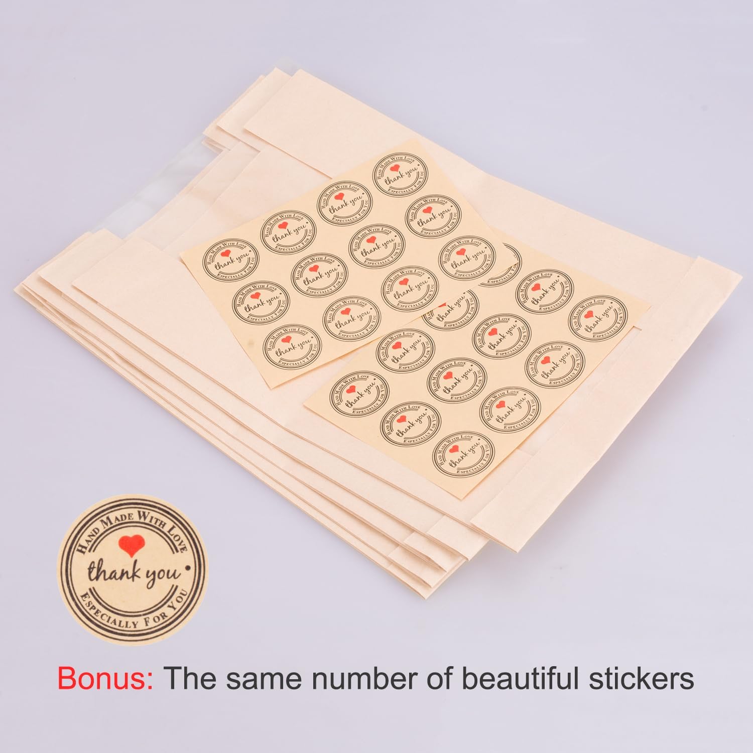 GRANDAN 200 Packs Large Paper Bread Bags for Homemade Bread, Kraft Paper Bakery Bags with Window for Sourdough Toast Packing Storage, Baked Loaf Gifting Bag Bonus Label Seal Stickers 12.6x8.3x4.0 inch