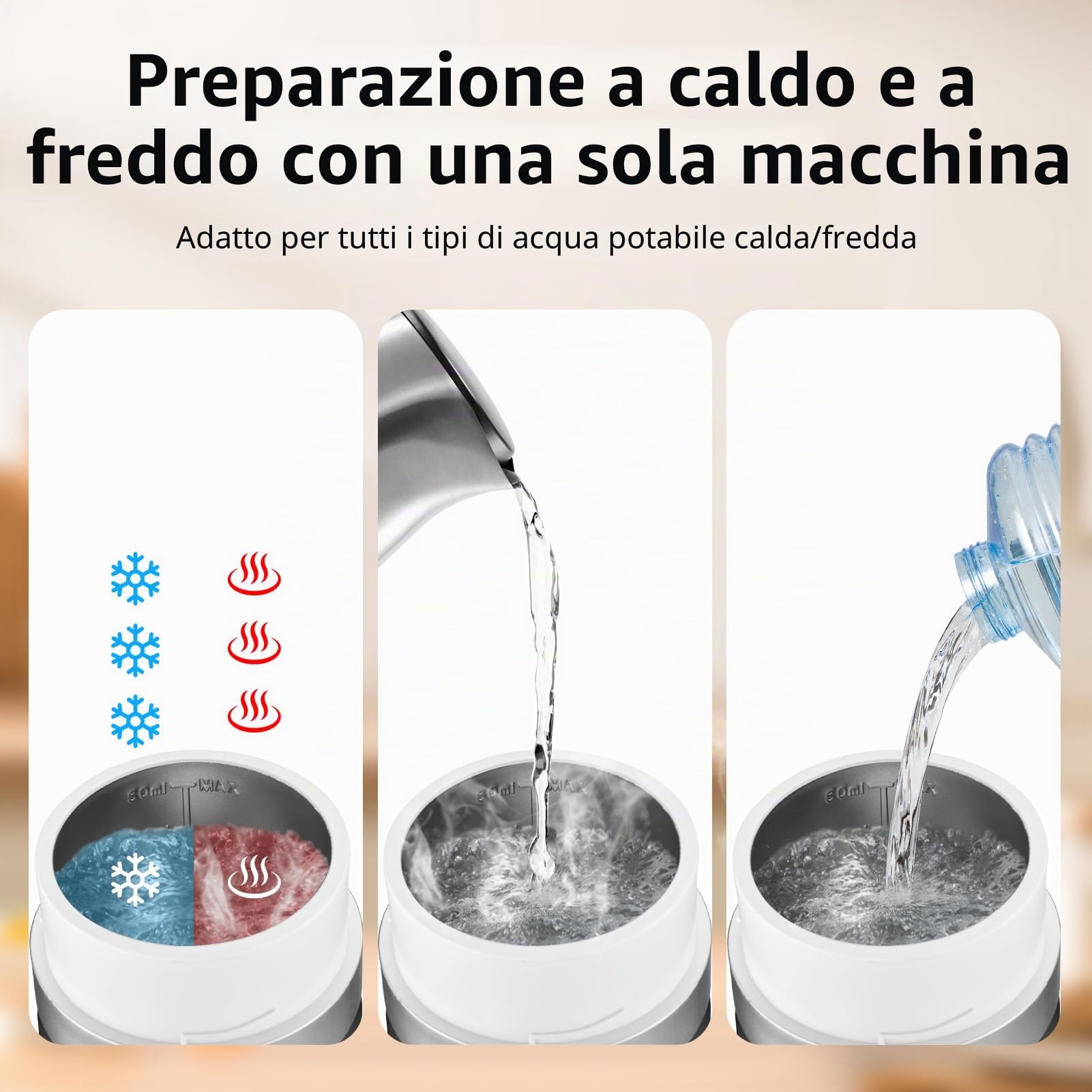 Macchina per caffè espresso elettrica portatile, Macchina da caffè 3 in 1, Compatibile con Piccole Capsule, Grandi Capsule e Caffè macinato, per viaggi, campeggio e auto(Nero)