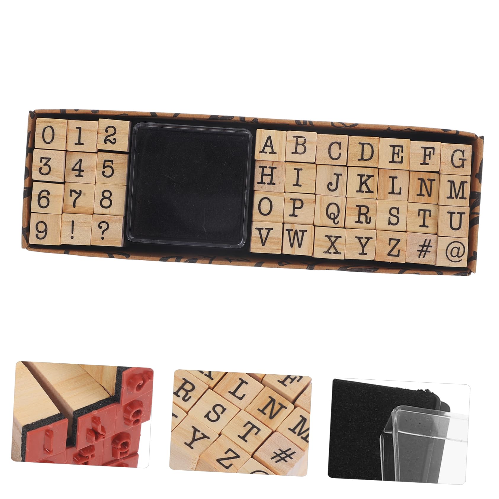 NUOBESTY 200stücke Teiliges Holzstempel Für Scrapbooking Journaling Und Kartenherstellung Alphabet Und Zahlen Aus Robustem Holz Für Kreative Bastelprojekte