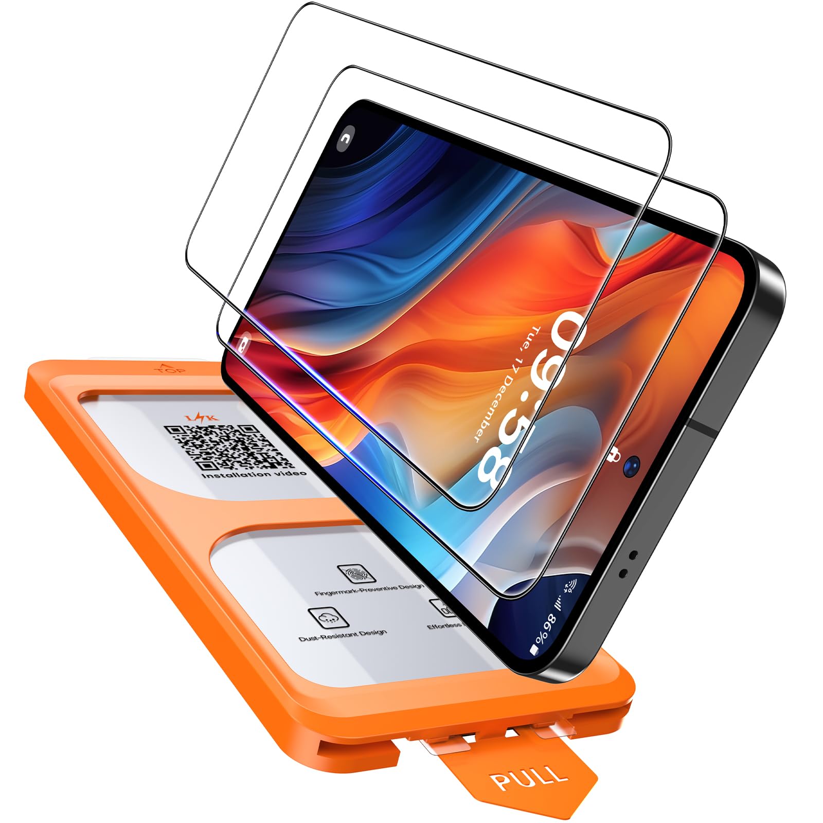 LϟK 2 Pezzi Vetro Temperato per Samsung Galaxy S25 Plus / S25+ Pellicola Protettiva 9H Durezza Senza Bolle HD Schermo Protettivo Facile Kit D'Installazione