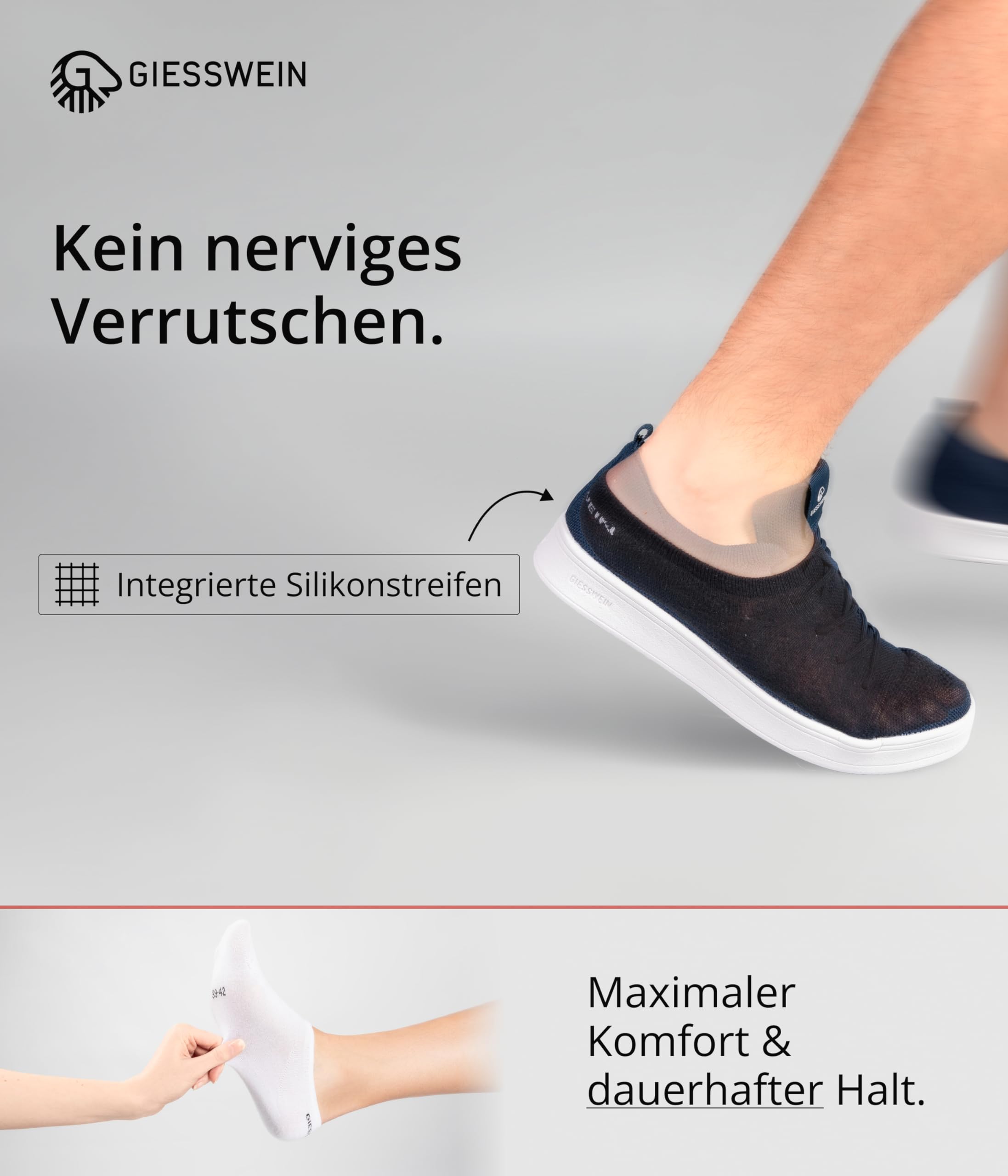 Giesswein Füßlinge Damen & Herren 6er | 10er Pack - Unsichtbare Socken | Atmungsaktive & rutschfeste Sneakersocken – weich & temperaturregulierend für Sport & Freizeit, 6er/10er Pack