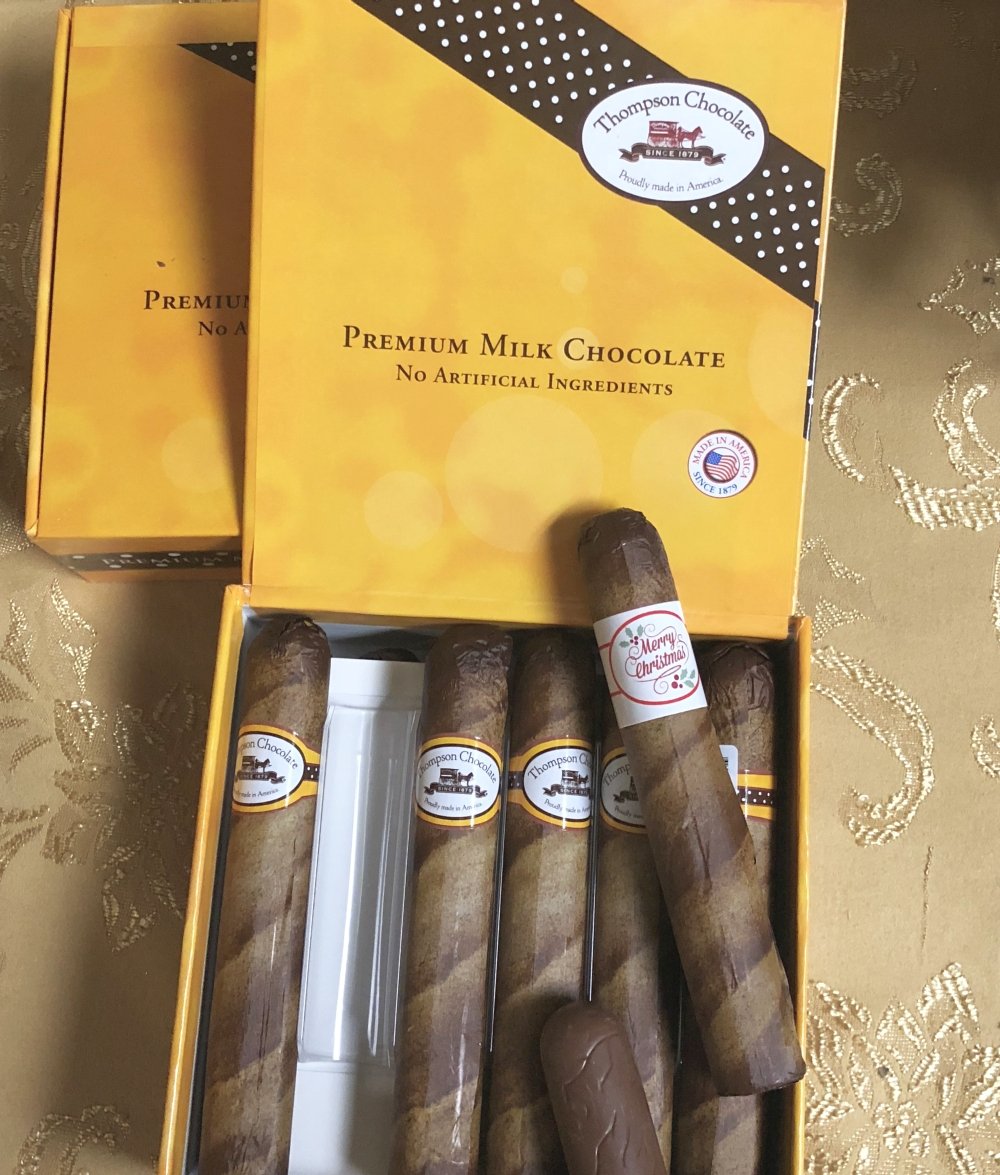 Christmas Chocolate Cigars in a Fancy Cigar - Box of 12 Royale Holidays Cigars