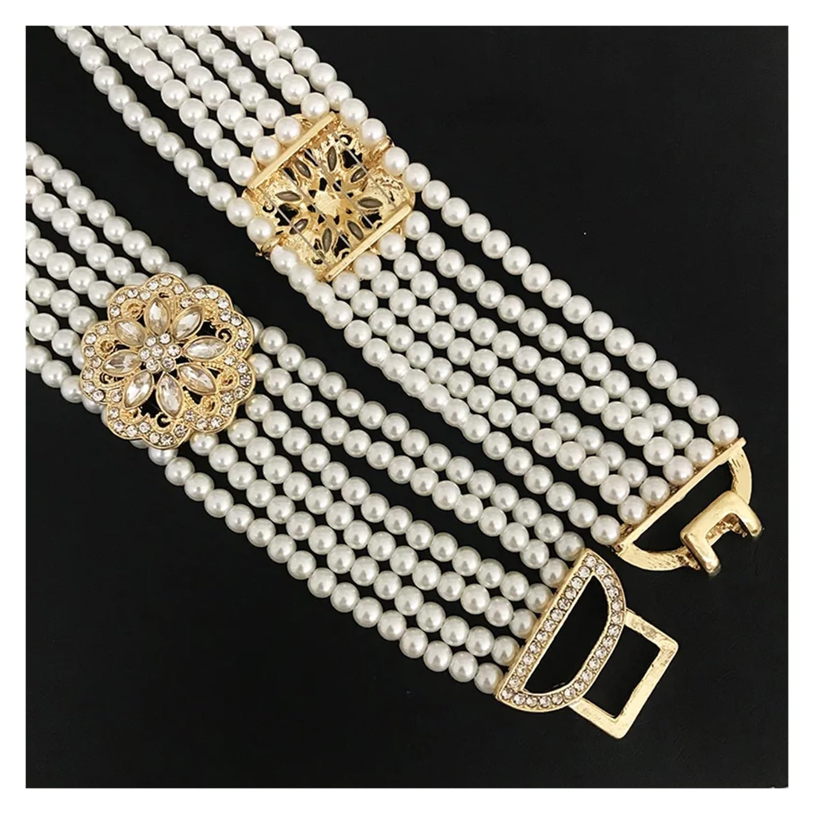Ceintures de perles pour femmes aristocratiques marocaines rondes perles chaîne de taille fait à la main chaîne de corps perlée décoration élaborée robe de mariée femme ceinture bijou