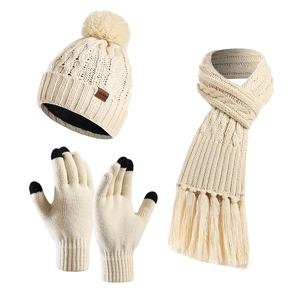 OROOTL Ensemble Bonnet, Gants Et écharpe, Bonnet D'hiver En