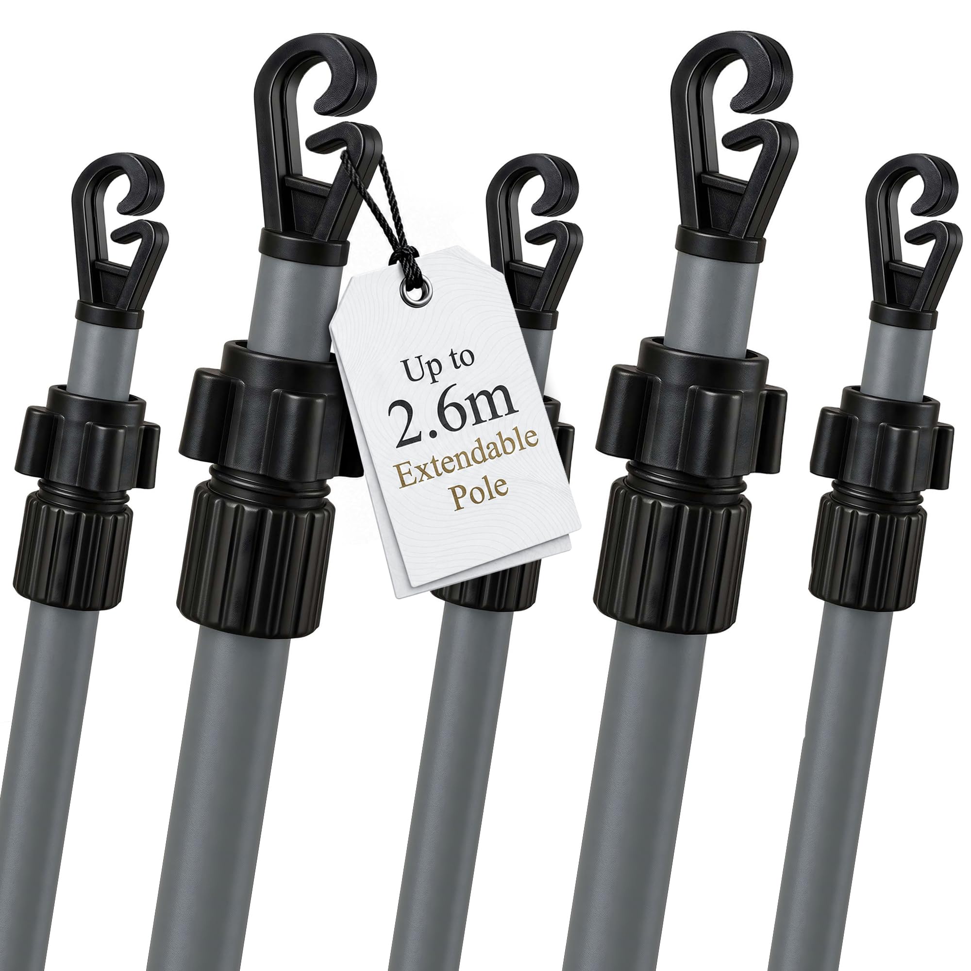 5 x 2.6M Telescopic Washing Line Pole Heavy Duty Washing Line Prop — image 1