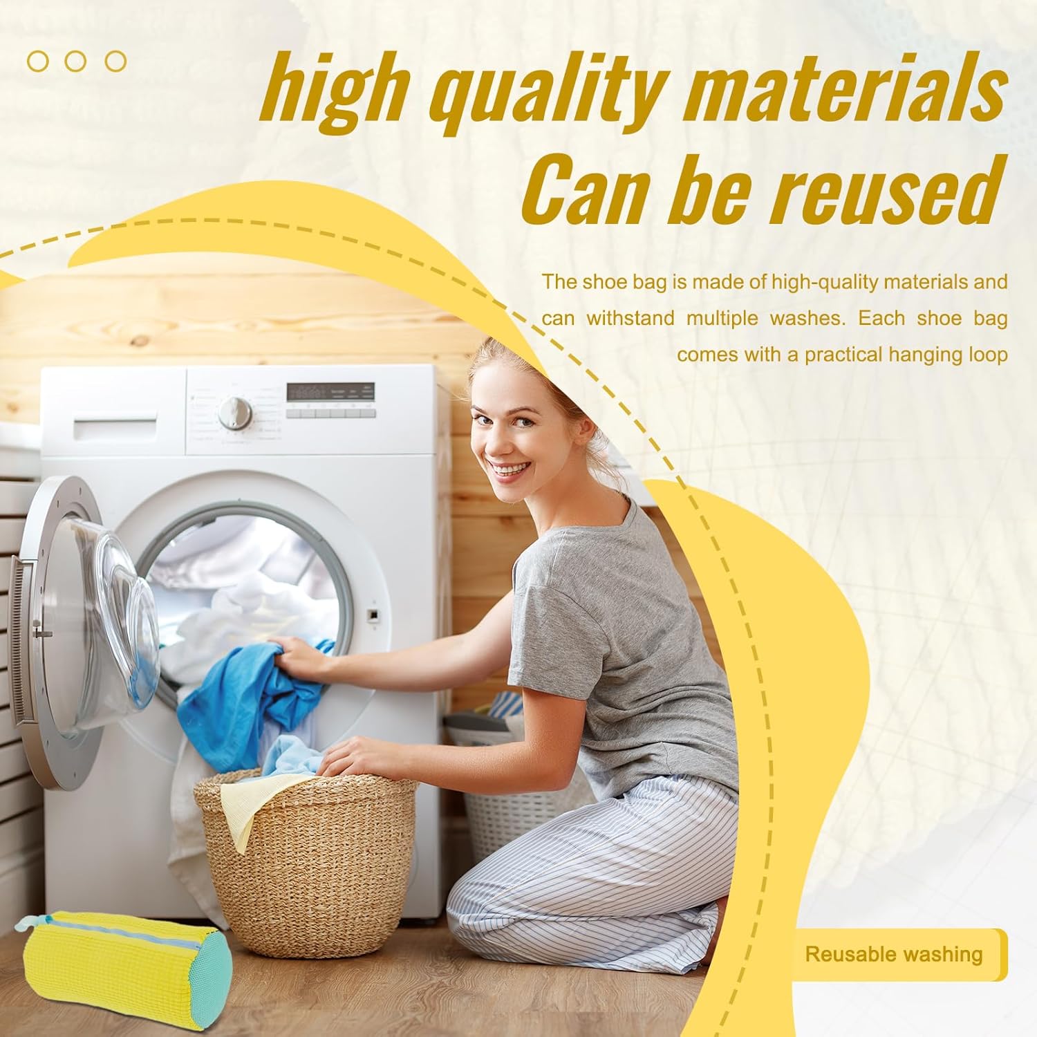 Wohlstand 2 pieces Borsa per la biancheria,Borsa per scarpe per lavatrice,Sacchetti per scarpe,Lavatrice Scarpe Borse,Borsa per scarpe riutilizzabili per lavatrice,Adatto a tutte le scarpe