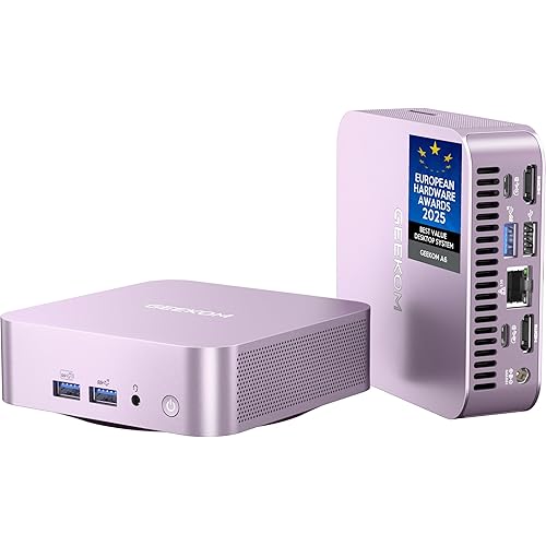 GEEKOM A6 Aurora Edition Mini PC with AMD Ryzen 7 6800H, 32GB DDR5 RAM 1TB PCIe 4.0 NVMe SSD, Radeon 680M, Compact Aluminium Design Windows 11 Pro Desktop Computer with USB4/8K UHD/Wi-Fi 6E/SD Slot
