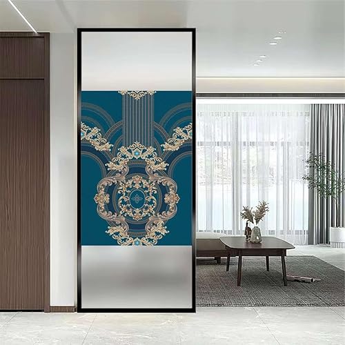 Película para ventana de vidrio adhesivo estático abstracto no adhesivo estático fijo desmontable protección de privacidad arte geométrico patrón de