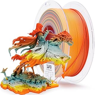 ZIRO 3D Printer Filament PLA, Fast Color Changing Filament (Matte), Color Change by Length PLA, Fit Most FDM 3D Printers, Matte Finish Rainbow Material 1KG/ 2.2lbs Spool, Paint Splash