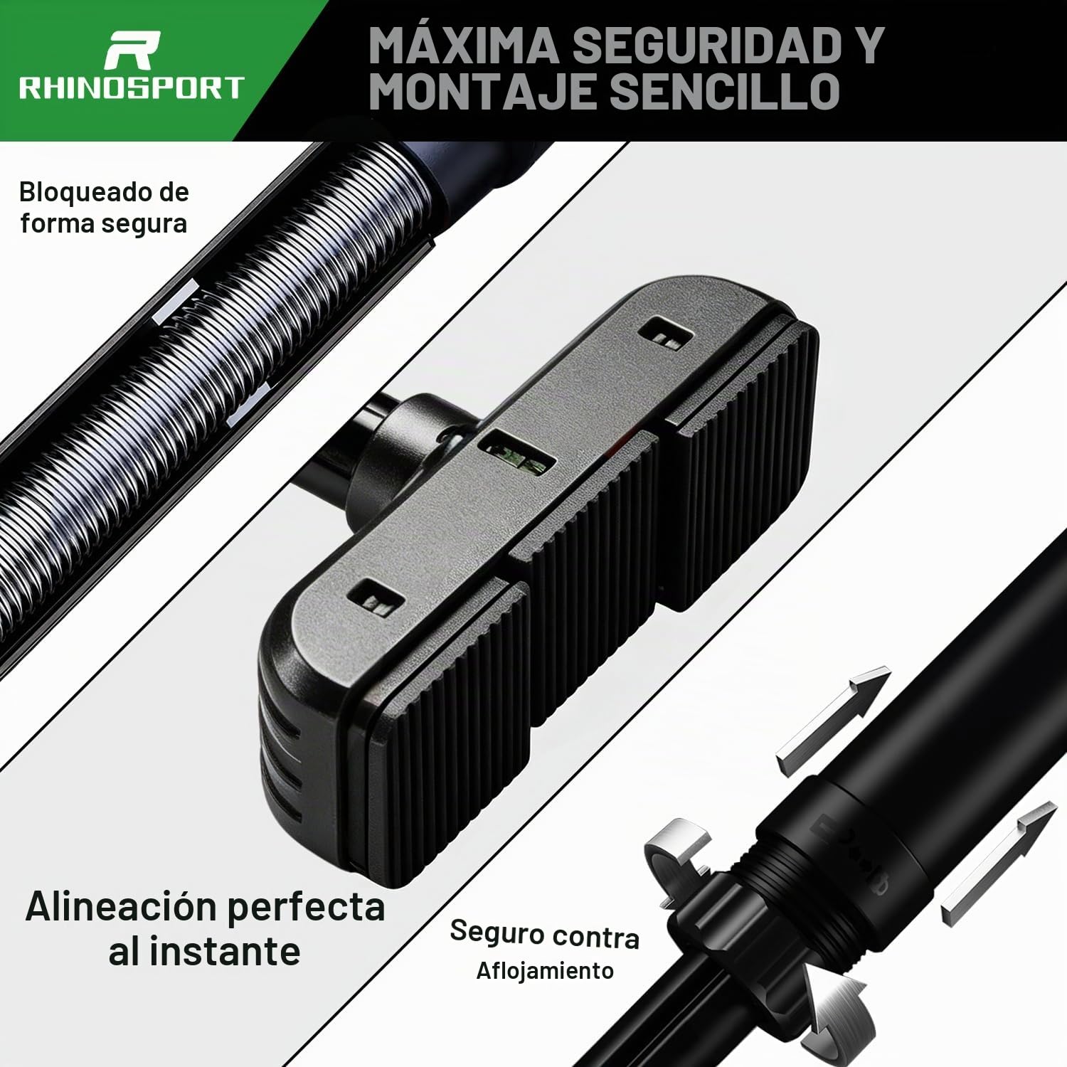 RHINOSPORT Barra de dominadas para puerta sin tornillos con nuevo candado giratorio para rueda dentada, barra de dominadas ajustable de 69 a 92 cm, capacidad de carga de hasta 200 kg