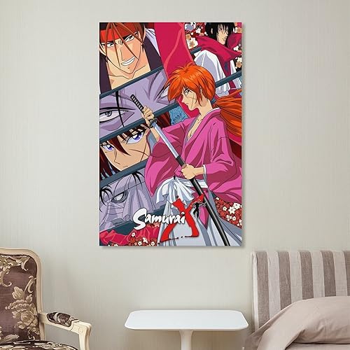 Miniatura 7 de Póster de anime Rurouni Kenshin Himura (2) pinturas artísticas de pared, lienzo, decoración de pared, decoración del hogar, decoración de sala de