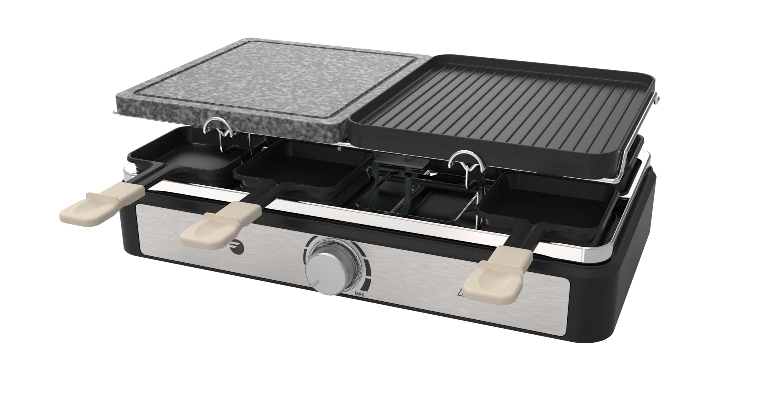 Raclette/Grill - FAGOR - FGRG8-8 personnes - Pierre de Cuisson - 1400W - Thermostat réglable