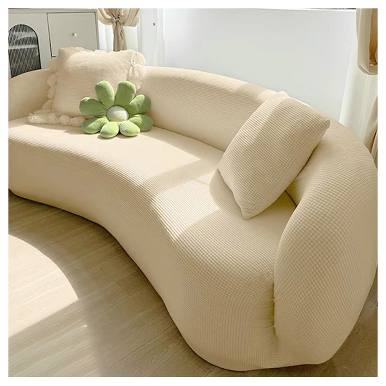 Housse de canapé beige lavable pour rénover votre salon