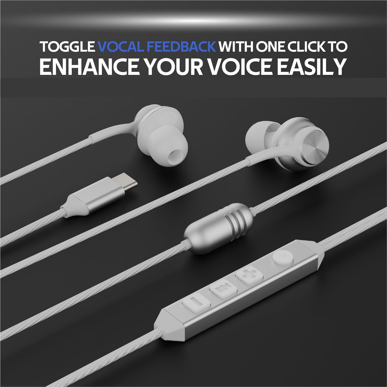 USB-C in-Ear Wired Headphones,Earbuds,3-Year Warranty, with high-Fidelity Sound Card,5-Mode Audio, Low-Latency Gaming, KTV Vocal Enhancement, for iPhone 15/16/17, for Samsung S25/S24/S23/S22