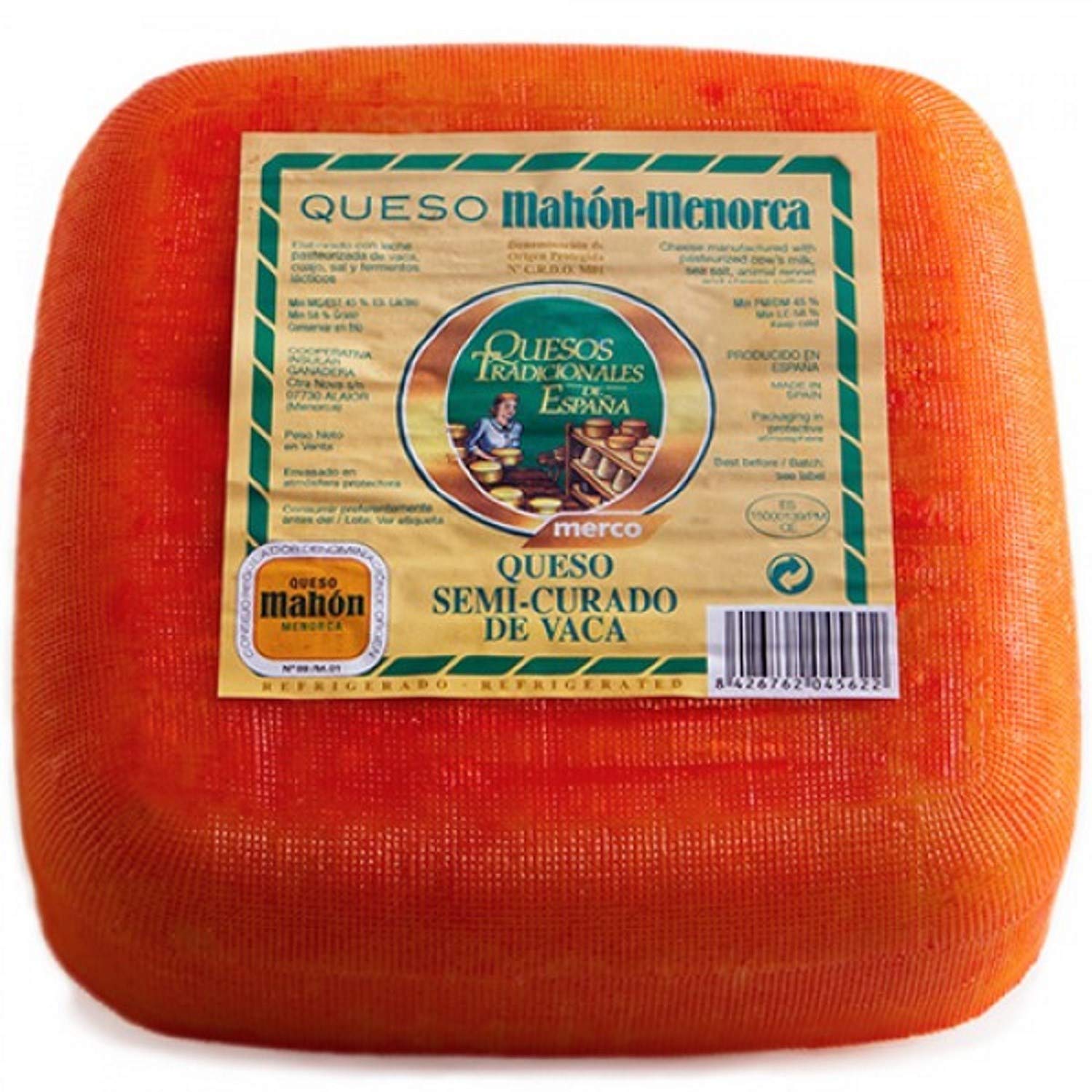 Halbgereifter Kuhmilchkäse 'Mahon-Menorca' ca. 2,6 kg - Merco