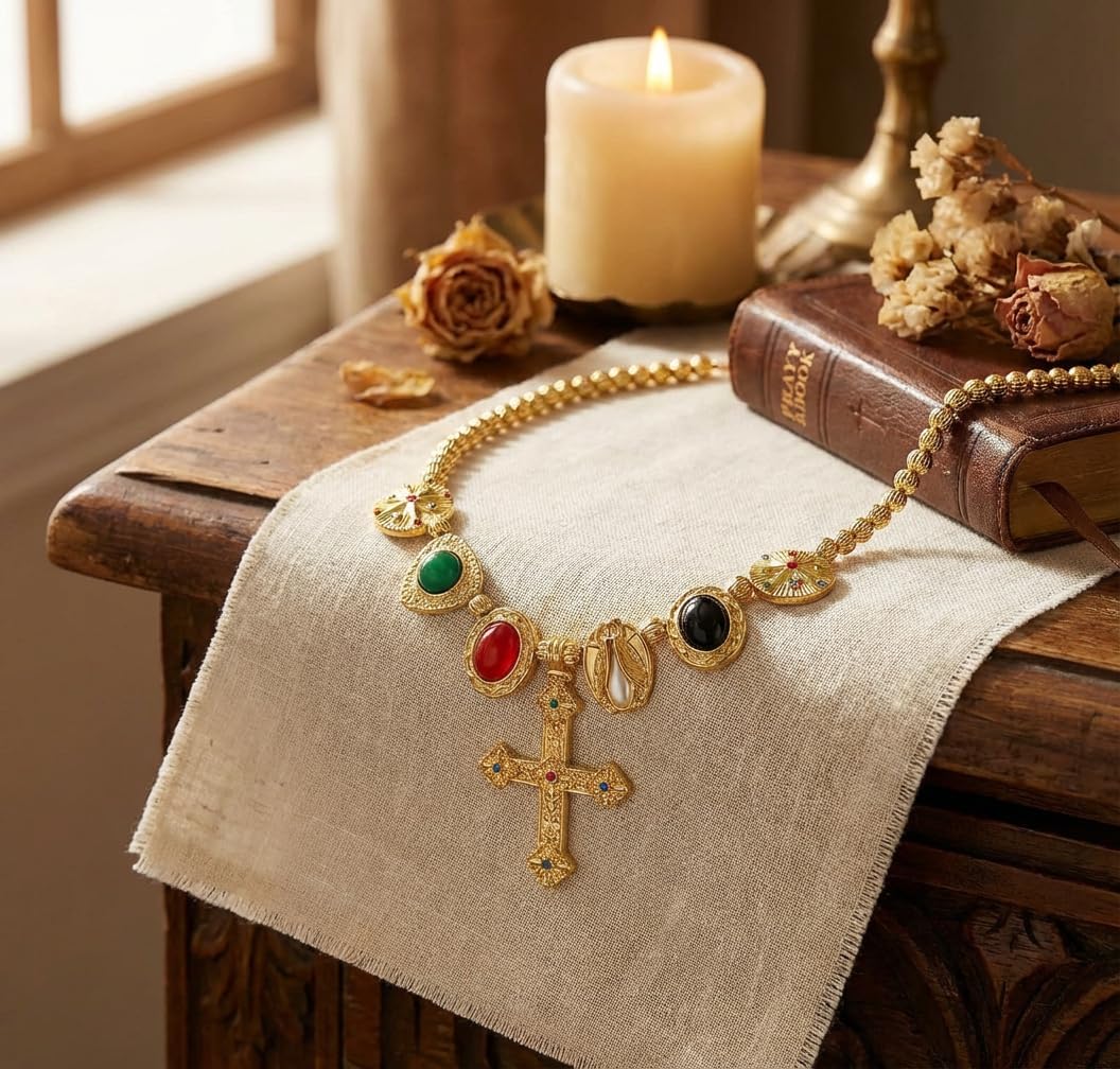 CLASSYZINT Gold Cross Necklace for Women Chunky Necklaces Charms Adjustable Chain Colorful Jewelry - Image 7