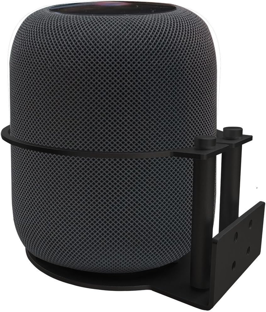 MERES Detachable Aluminum Wall Mount Holder for Apple HomePod Speakers Bracket - Stable Struction and Easy to Install Speaker Protective Stand (Black)