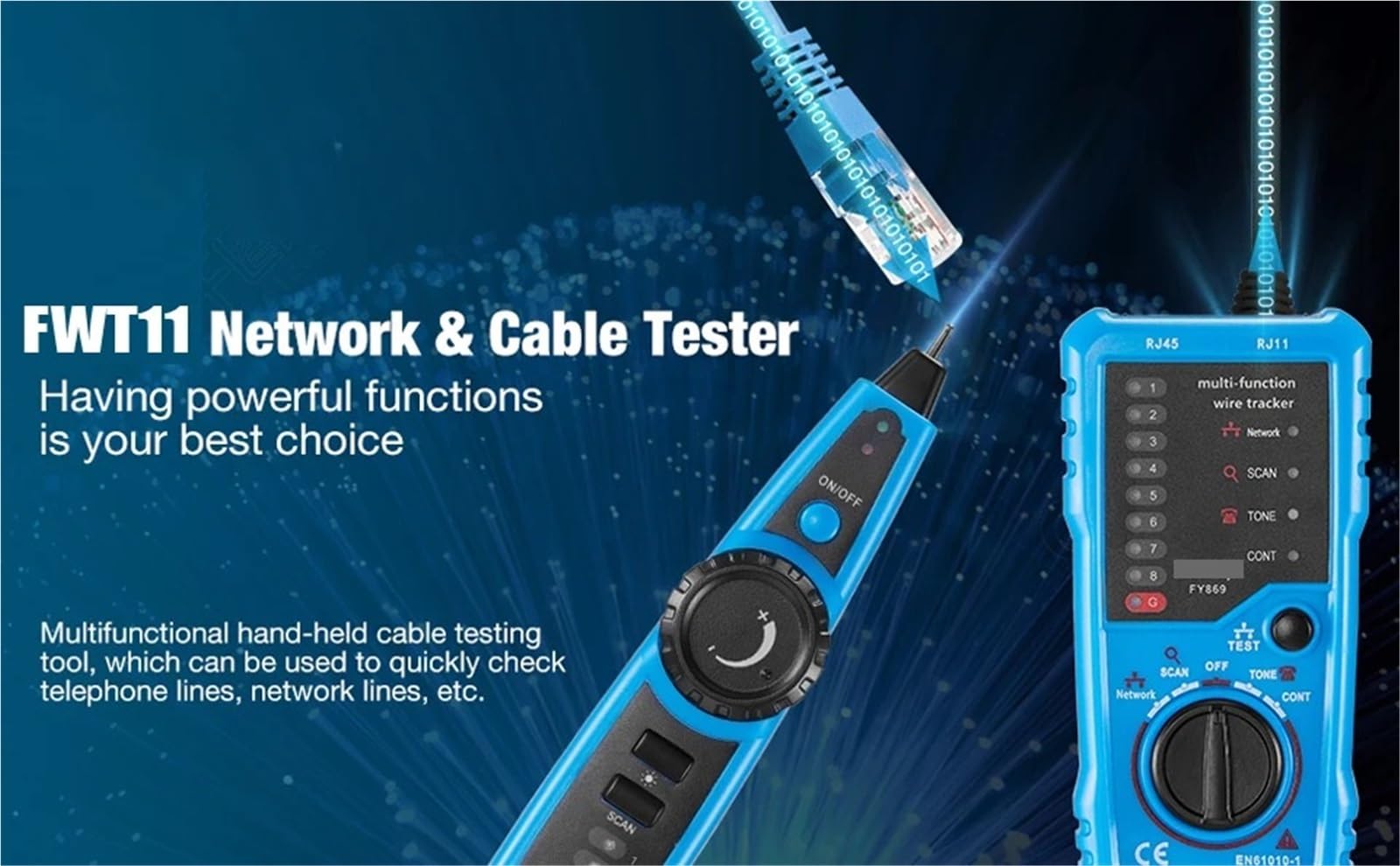 RJ11 RJ45 Cat5 Cat6 Tracciatore di cavi telefonici Toner tracciamento Ethernet LAN Tester rete Trova linea Prove di trasmissione