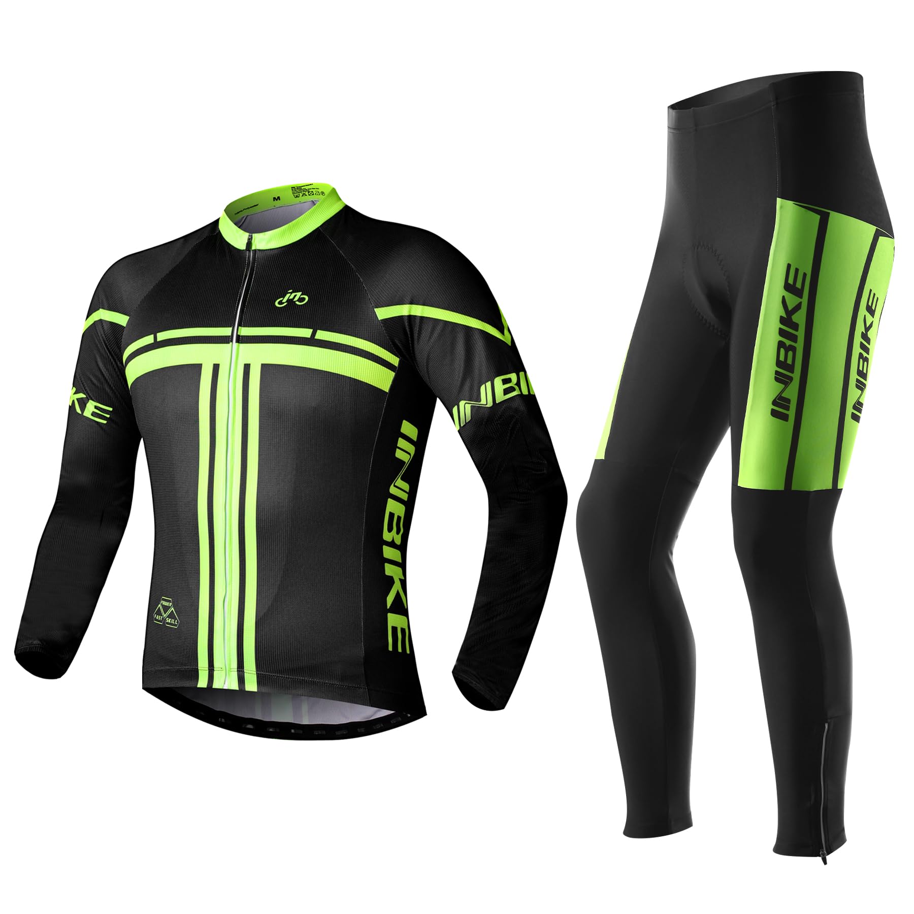 FFFF&OLFEH Radtrikot Set Herren - Langarm Fahrradbekleidung Mit Thermofleece & Gel-Polster