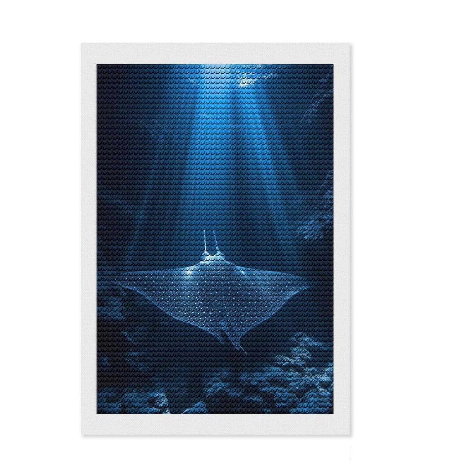 Junmoney Deep Sea Crystal Diamond Art Kit 8"x12", Arts and Crafts, Aesthetic Room Decor, Boho Decor, Festive Home Decor