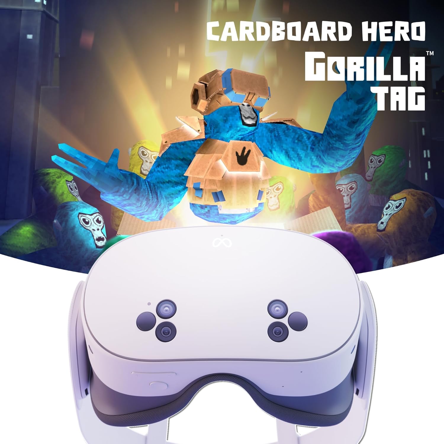 3S 128 GB - Tuffati nella realtà mista - Bundle Cardboard Hero di Gorilla Tag - Amazon Exclusive - Include una prova di 3 mesi di Meta Horizon+ - Controller