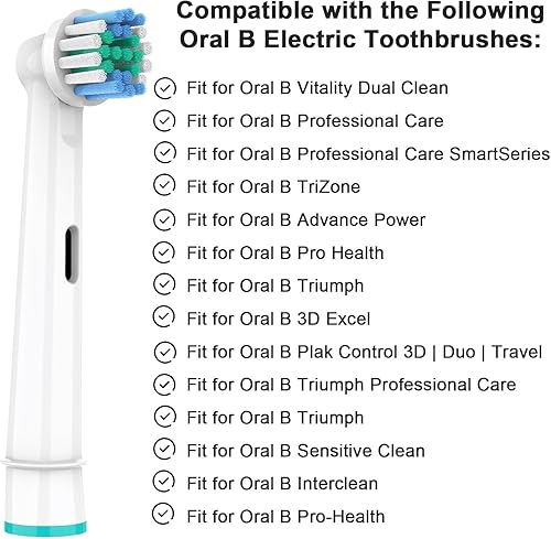 Miniatura 2 de YEOSLL Cabezales de cepillo de repuesto compatibles con Oral B, cabezales de cepillo de dientes eléctricos, acción cruzada de limpieza de precisión