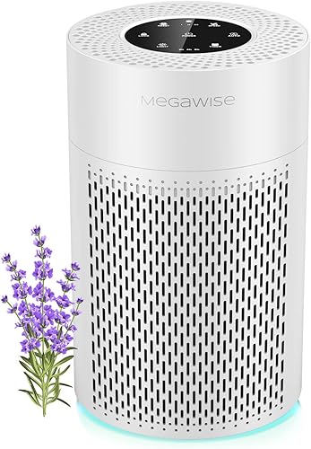 MEGAWISE Versión actualizada 2022 de los purificadores de aire Smart HEPA EPI235A para el hogar, hasta 936 pies cuadrados, sensor inteligente de