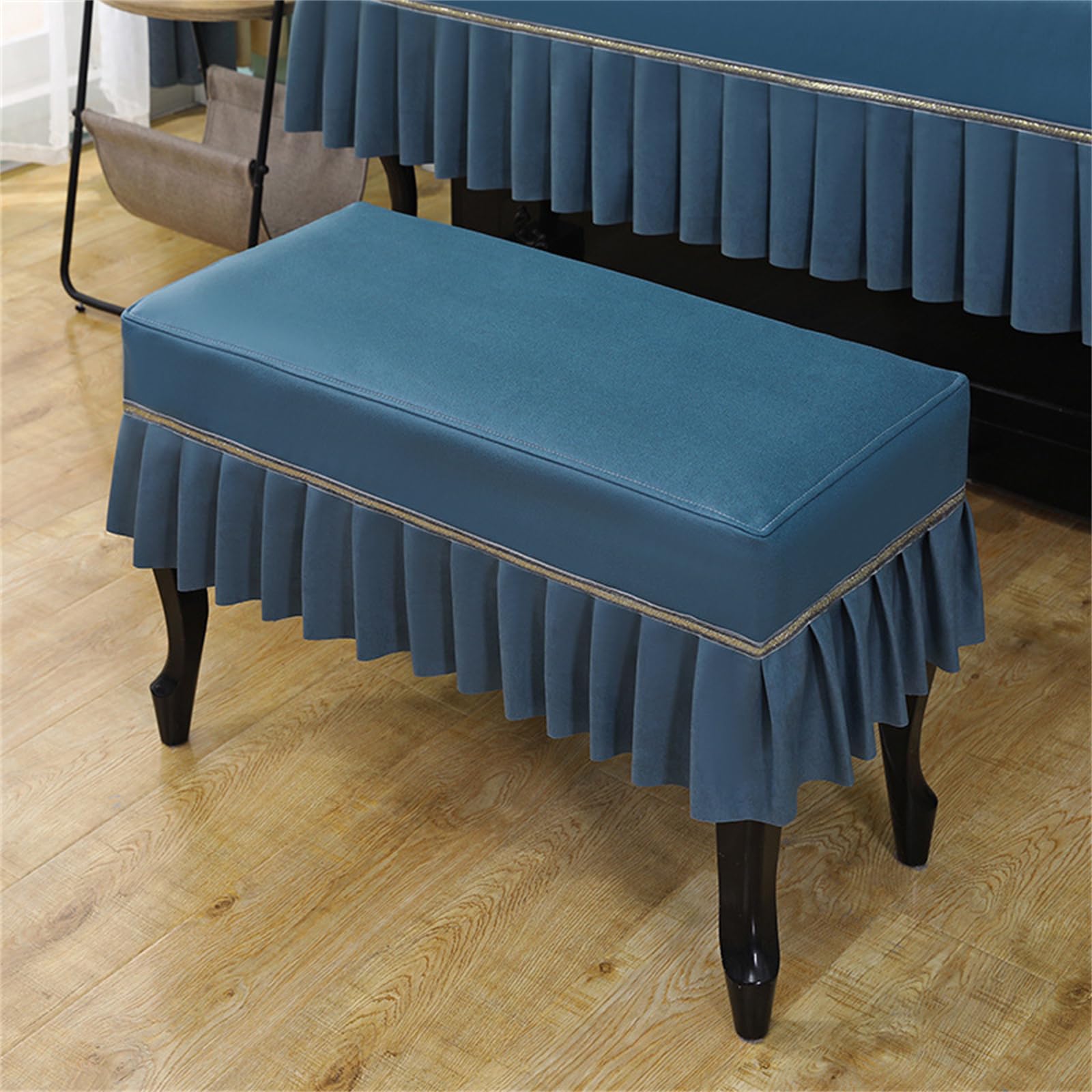 Telo coprisgabello per Pianoforte Verticale, Copertura Protettiva Universale per Pianoforte Verticale con Orlo in Pizzo, Copertura Decorativa per Mezzo Pianoforte per Pianoforte Verticale Un