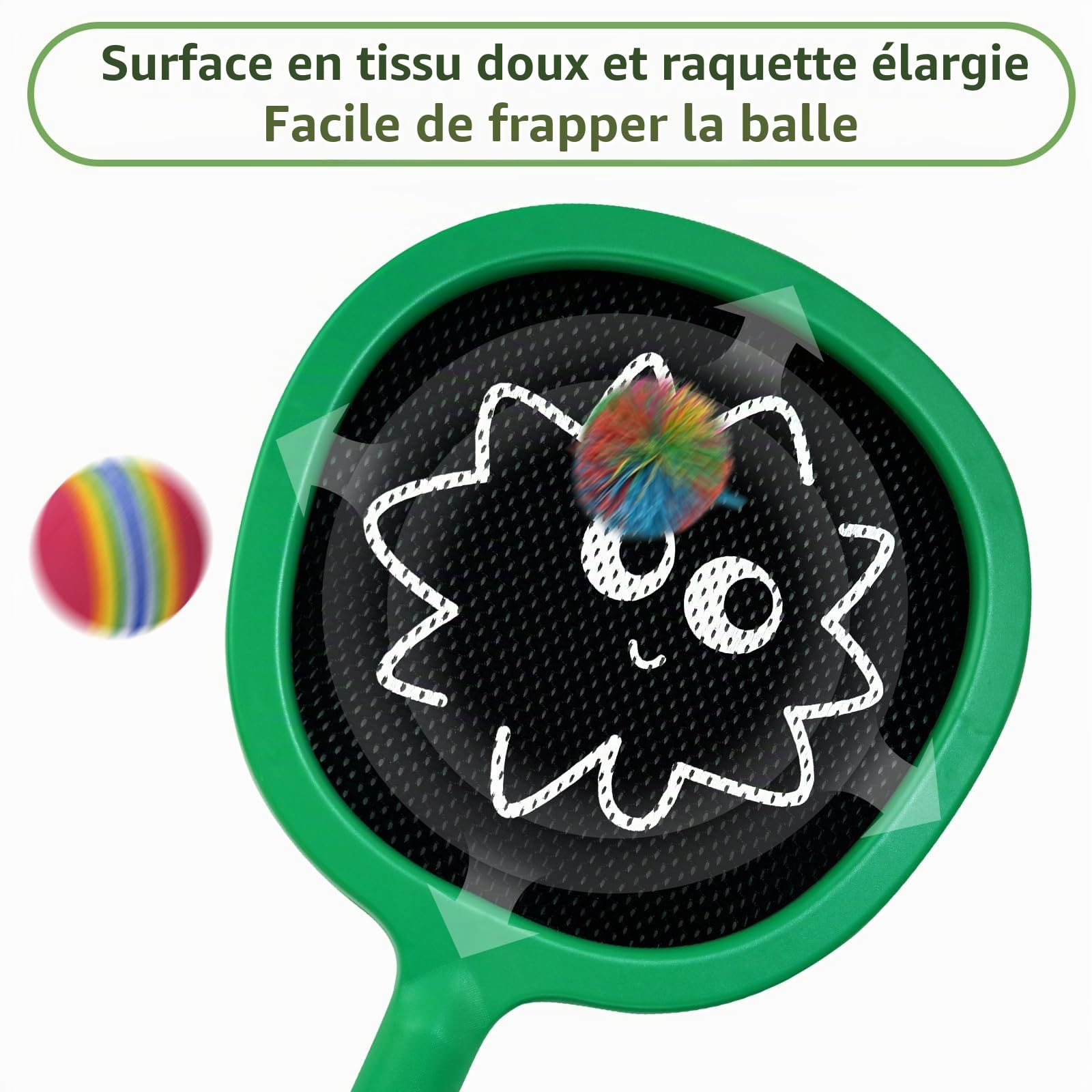 Raquette Badminton Enfant, Raquette Tennis Junior, Padel Raquette Légères pour Débutant, Jeux de Exterieur Interieur, Balles et Raquettes de Plage Plastique avec Sac, Kids Rackets