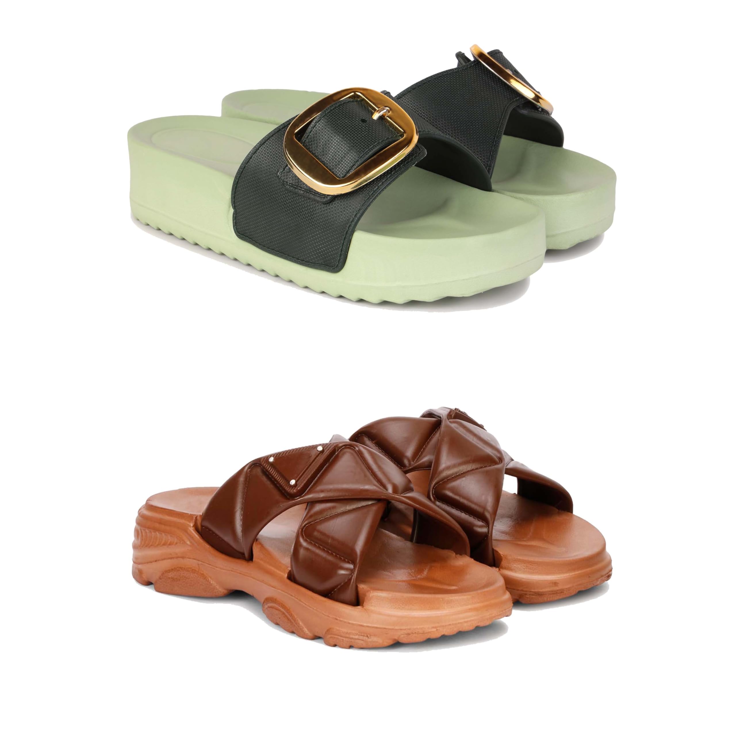 Women's Sandals | Lightweight Wear| Stylish & Easy to Wear for Women's GR-SAN-(2-Combo)-1997-1890-image-34