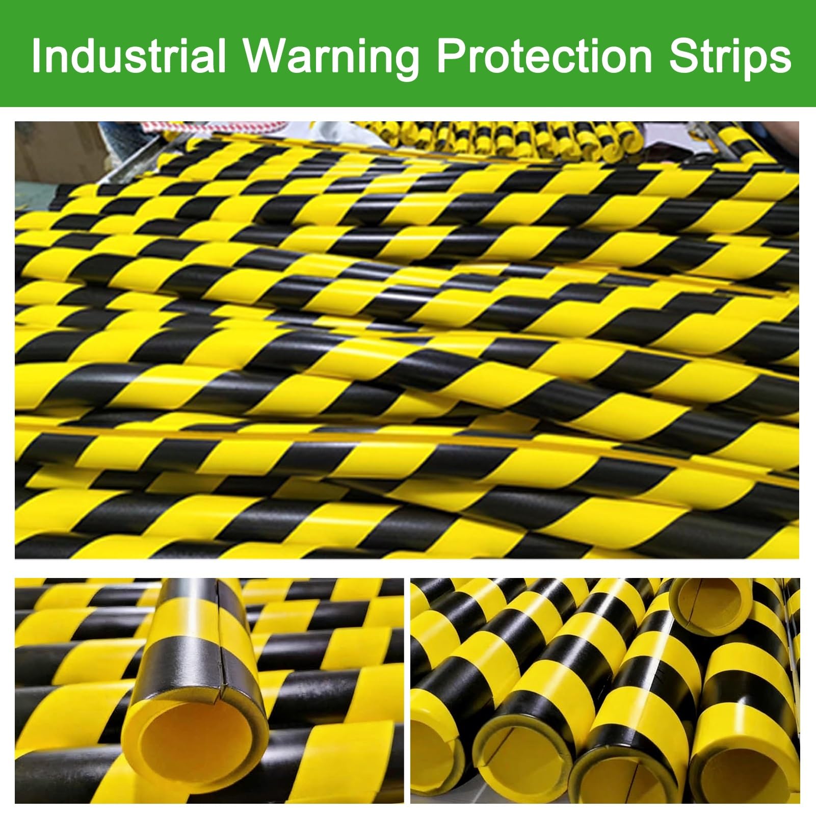 Protector de borde de espuma de 39 pulgadas, protector de parachoques redondo autoadhesivo de alta visibilidad con rayas negras y amarillas, acolchado de seguridad industrial para parques infantiles y