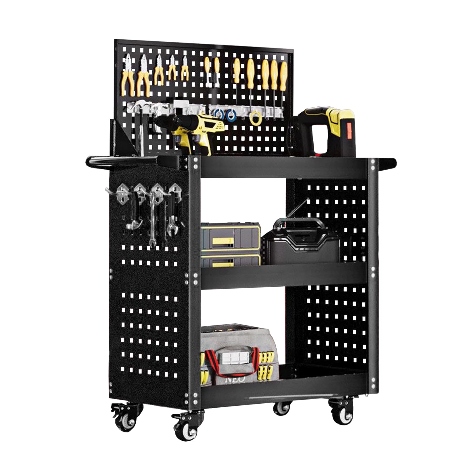Buy Rolling Tool Cart, 3 Tier Heavy Duty Mechanic Tool Storage Rack