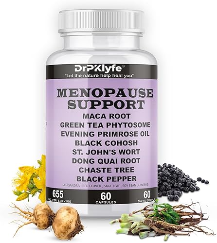 Miniatura 8 de Cápsulas de suplemento de menopausia de 655 mg con maca, té verde, onagra, cohosh negro, dong quai, casteberry, trébol rojo, salvia, hierba de San