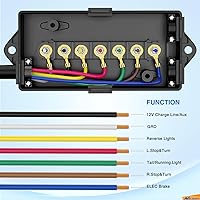Vista 2 de Nilight - Cable de enchufe de remolque de 7 vías alineado para tareas pesadas de 8 pies, conector de 7 pines, cable de extensión redonda para RV