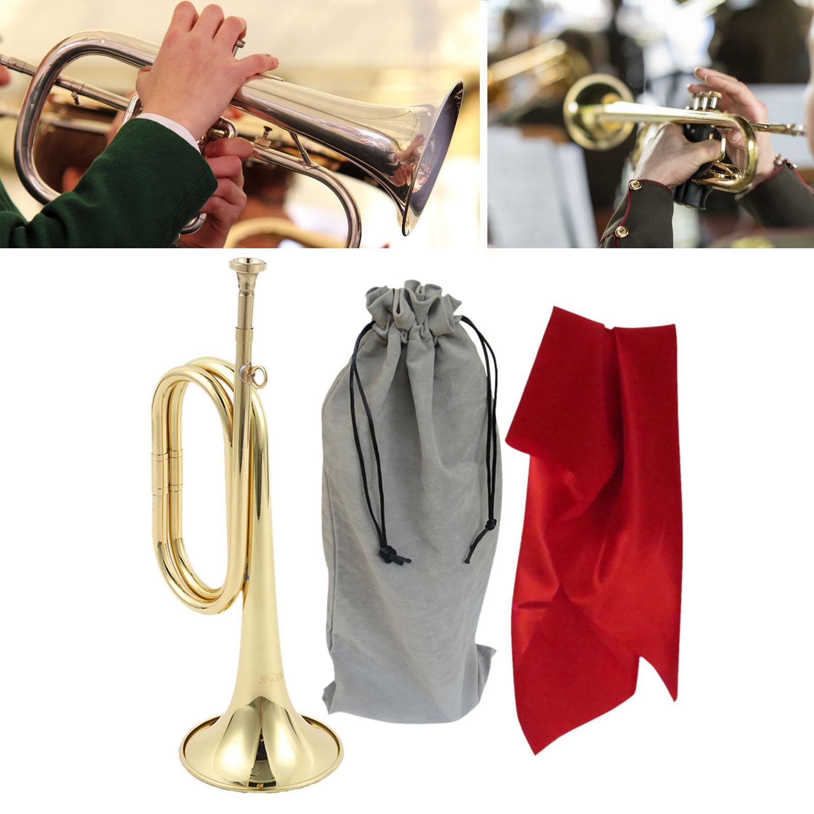 TISHITA Trompete Marschmusik Blasinstrument Bugle Aus Messing für Laute Akustische Effekte Und Tragbares Design für Paraden Musikveranstaltungen Sc, Style C