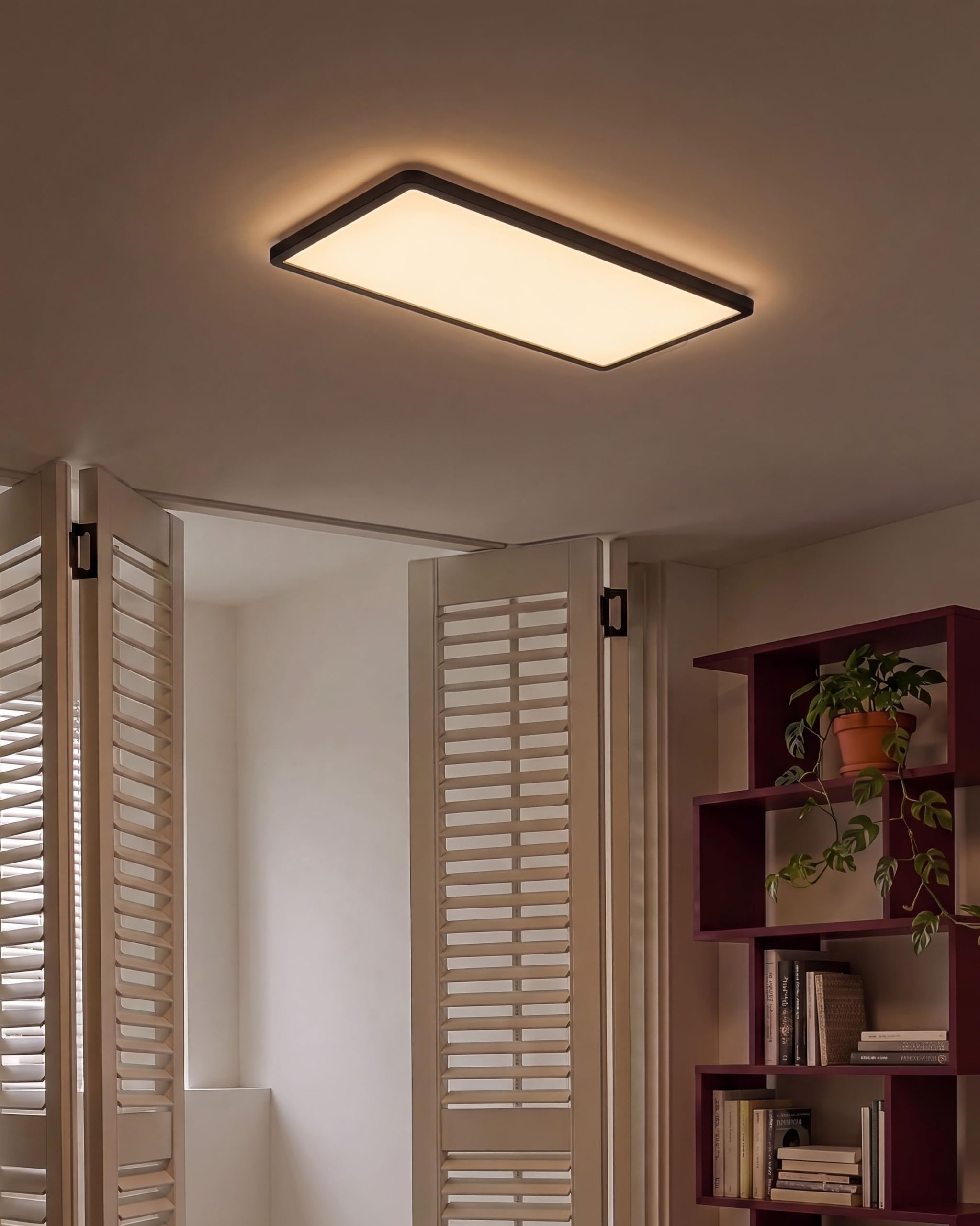 Lampa sufitowa płaska plafon LED panel natynkowy czarny Ardenza