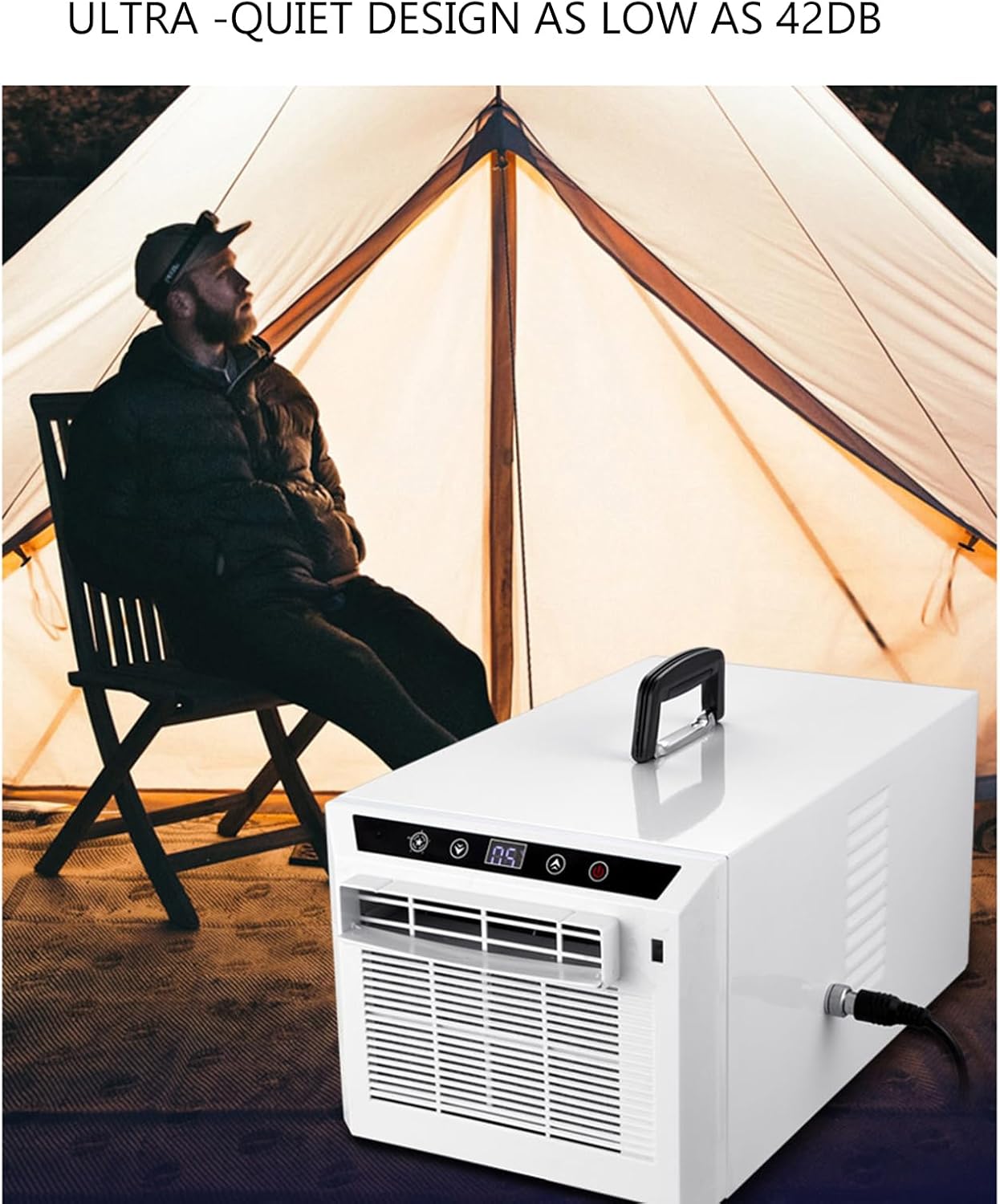 Portable Air Conditioner,Outdoor Utility Portable Dehumidifier 4436BTU Tent Air Conditioner, 24V DC 220V 3 Wind Speeds for Van Life, Camping Tent, Outdoor, Indoor