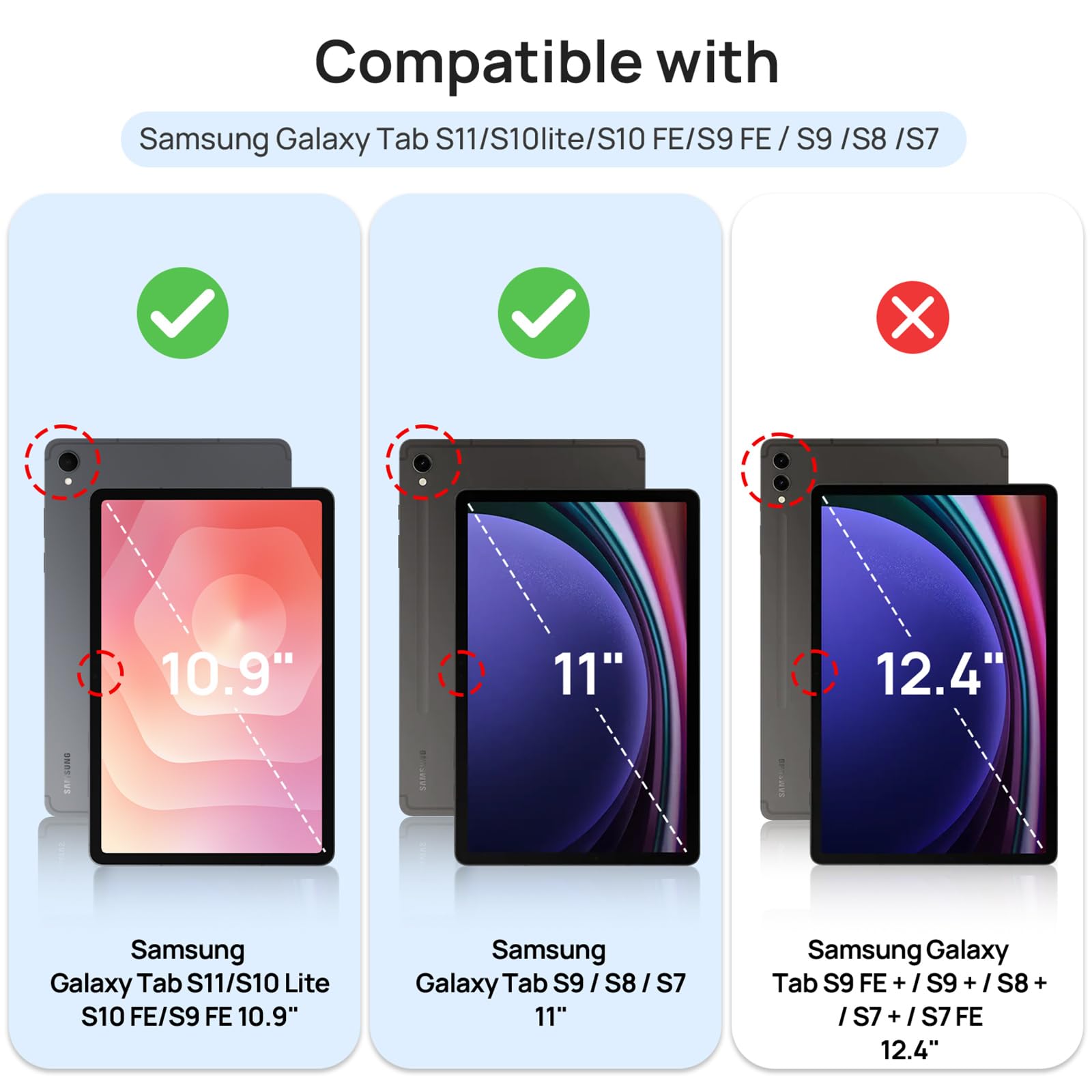 Gerutek Pellicola Protettiva per Samsung Galaxy Tab S11/S10 Lite/S10 FE/S9 FE/S9/S8/S7, Vetro Temperato 9H AntiGraffio