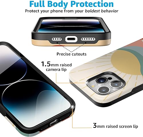 Miniatura 7 de Casely Funda para iPhone 15 Pro Max  Here Comes The Sun  Lindo bloque de color Sunset Bold  Compatible con MagSafe