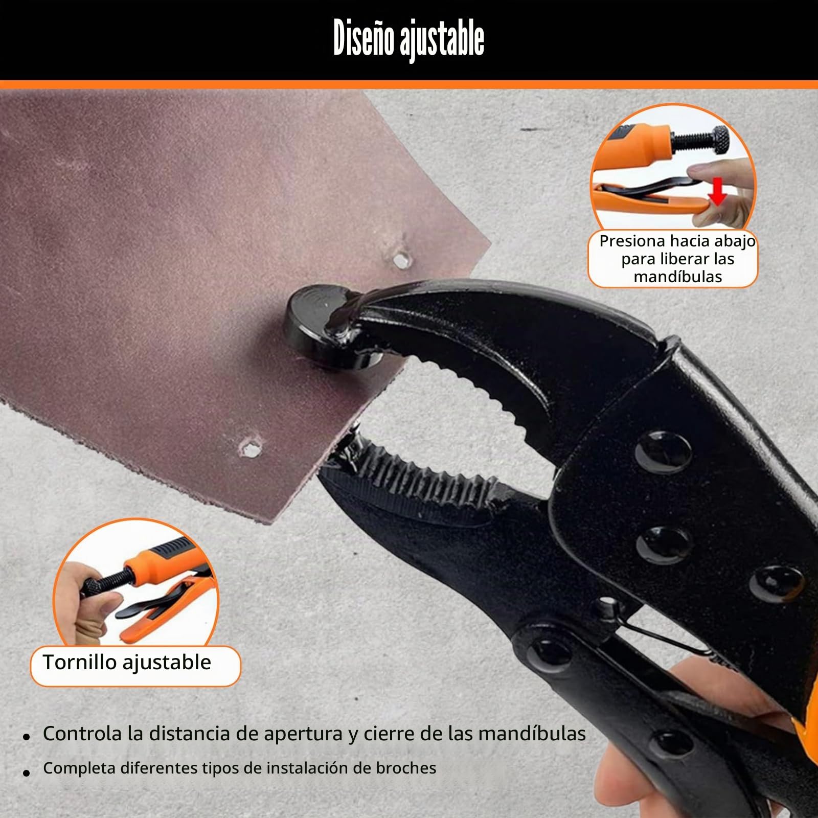 Corchetes de Presión Metálicos Kit - Alicates Ajustables con 3 Matrices Magnéticas, 100 Botones de 15mm para Cuero, Lona, Barcos, Ropa y Bricolaje